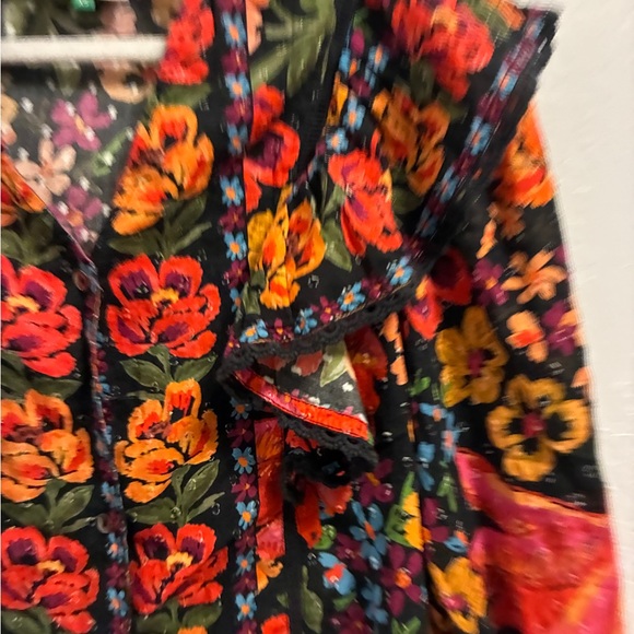 Farm Rio Red Spring Bananas Ruffle Blouse - Picture 3 of 9